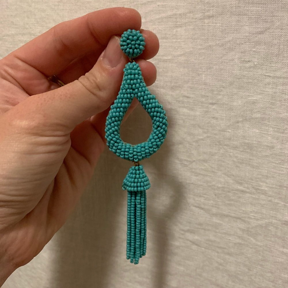 Anthropologie turquoise beaded earrings
